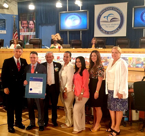 Dr. Anthony Rossi Honored with Proclamation by Miami-Dade county Shcool Board